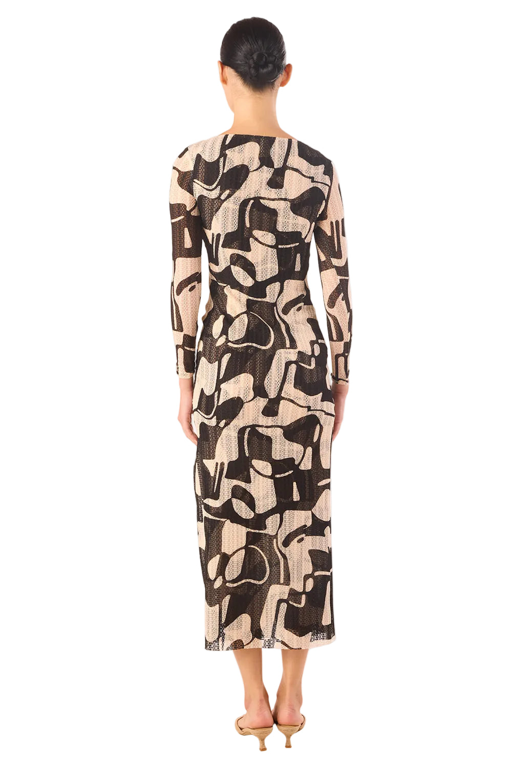 Abstract Marble Knit Midi Dress
