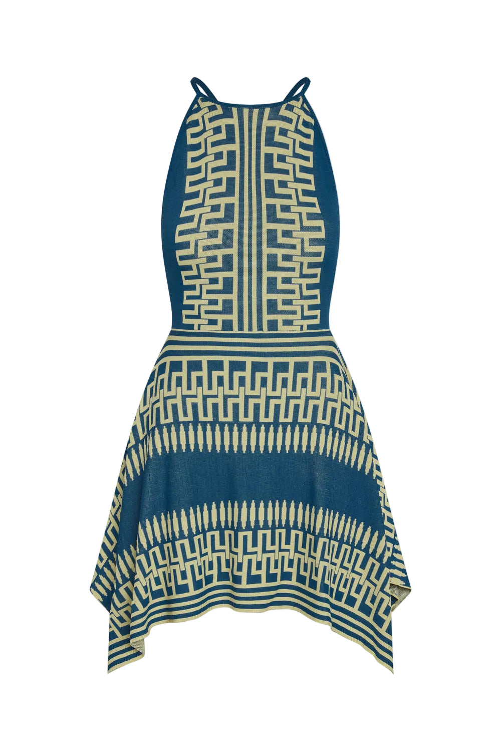 Aegean Geometric Knit Mini Dress