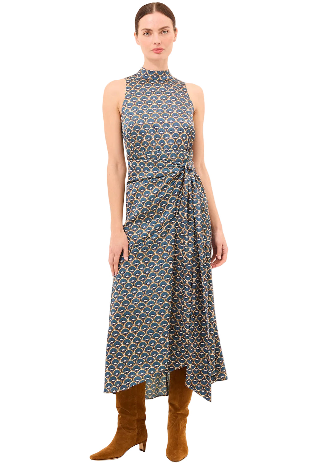 Dandelion Satin Wrap Midi Dress