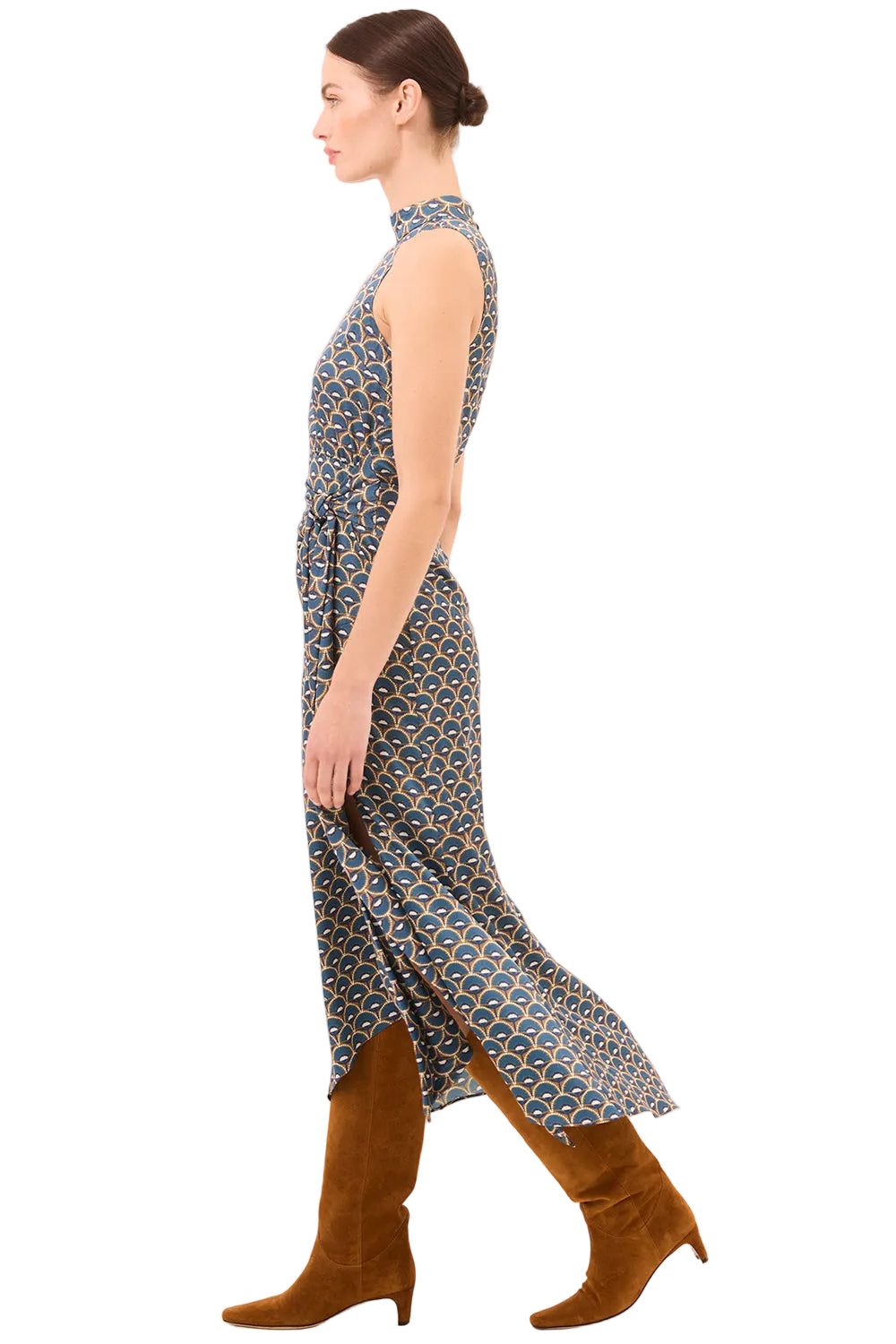 Dandelion Satin Wrap Midi Dress