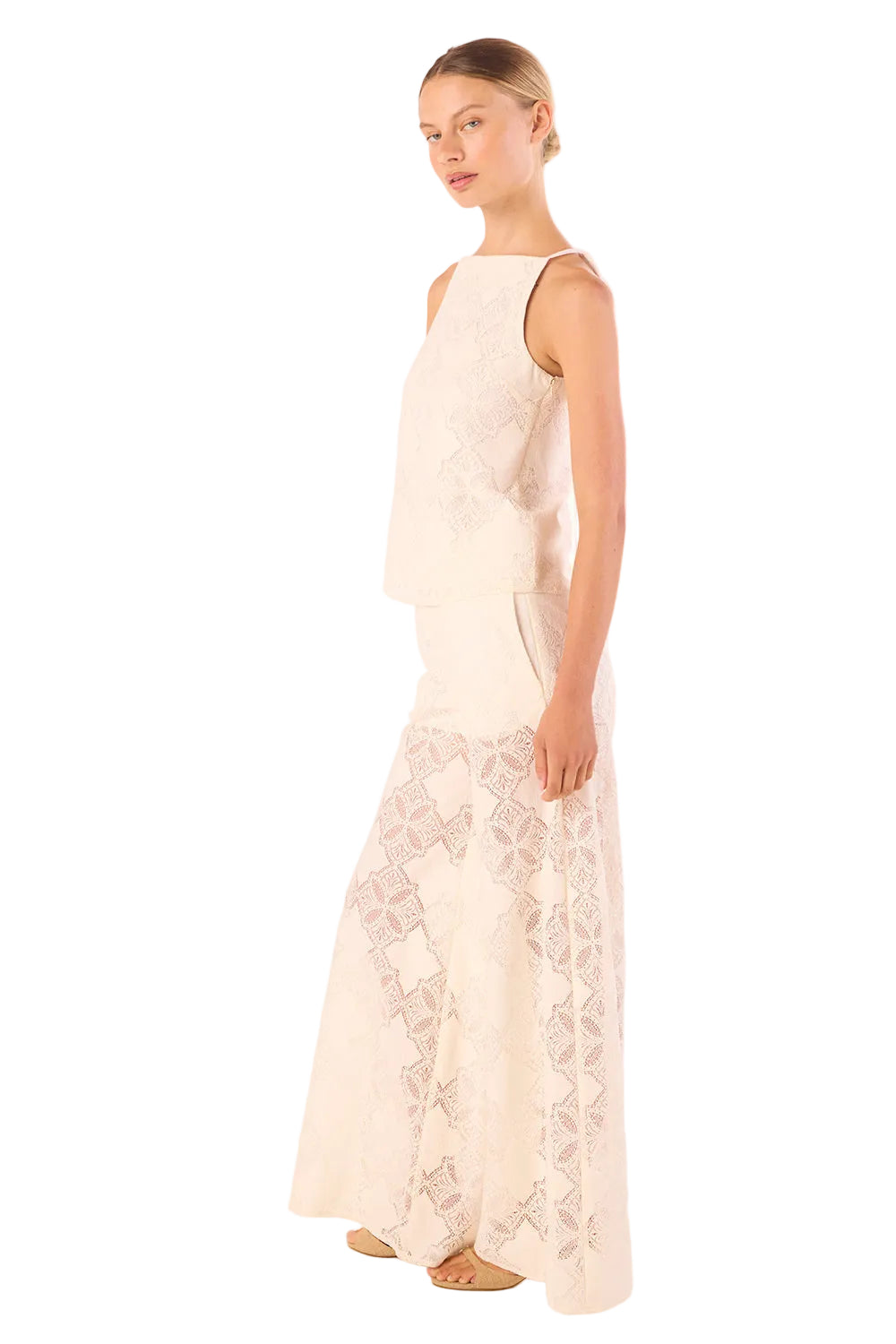 Floral Lace Square Neck Top