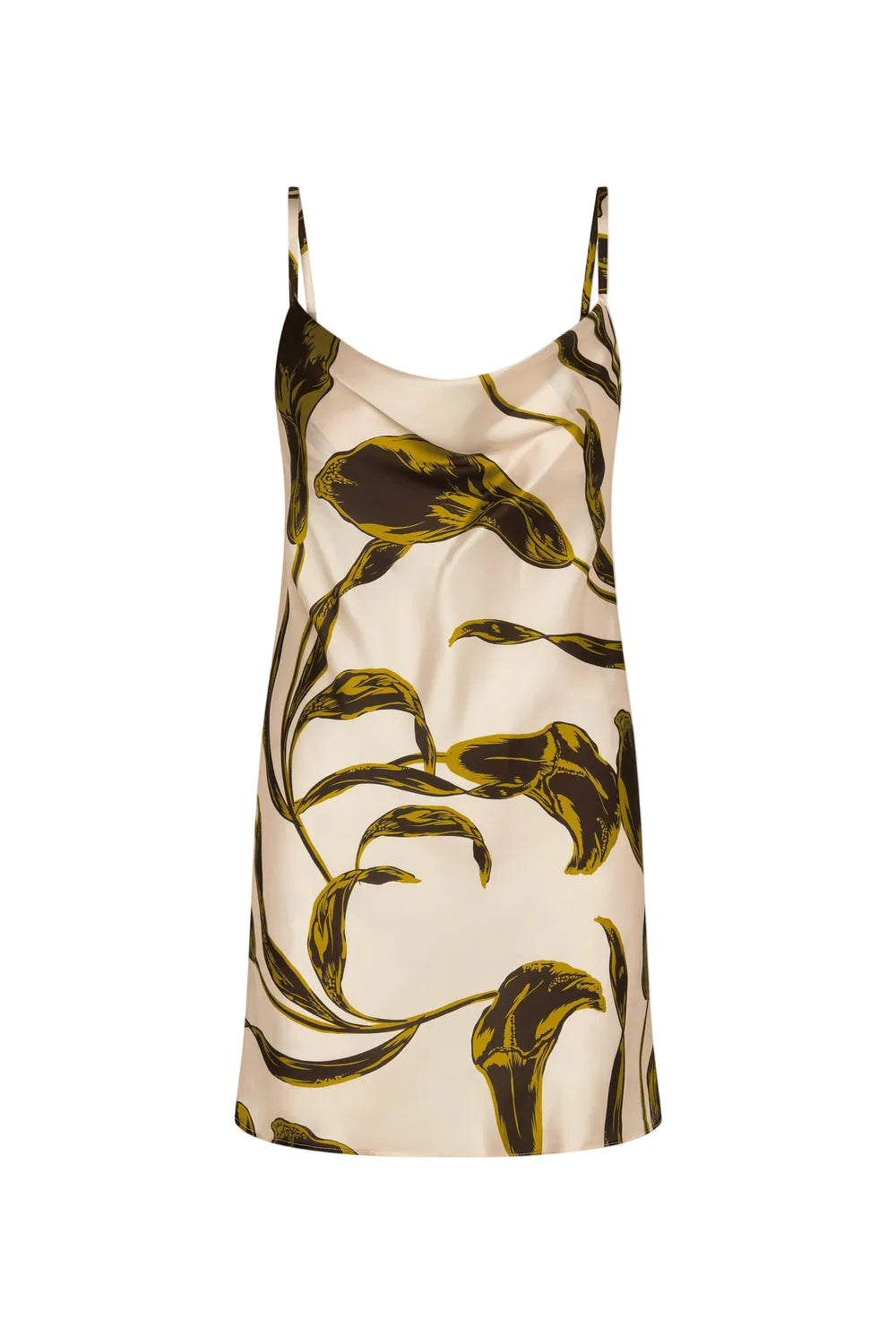 Mia Satin Mini Dress – Mahogany Calla Lily