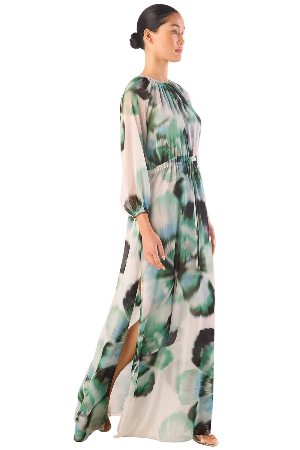 Perdita Chiffon Maxi Dress – Verdant Anemone