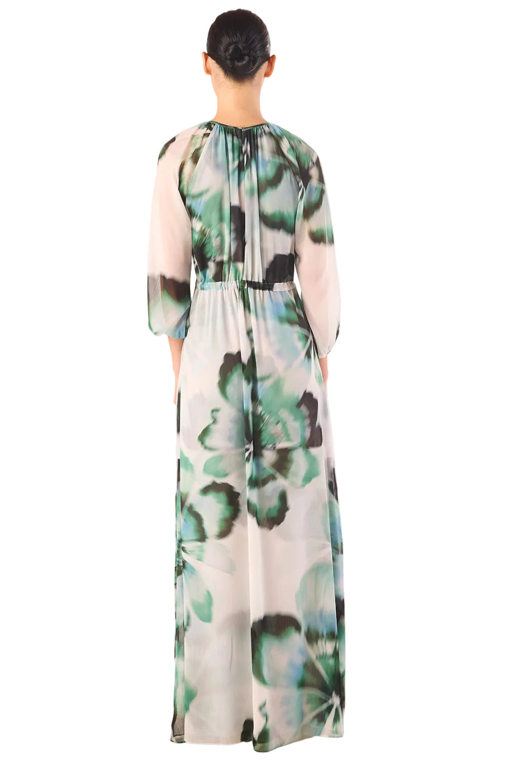Perdita Chiffon Maxi Dress – Verdant Anemone