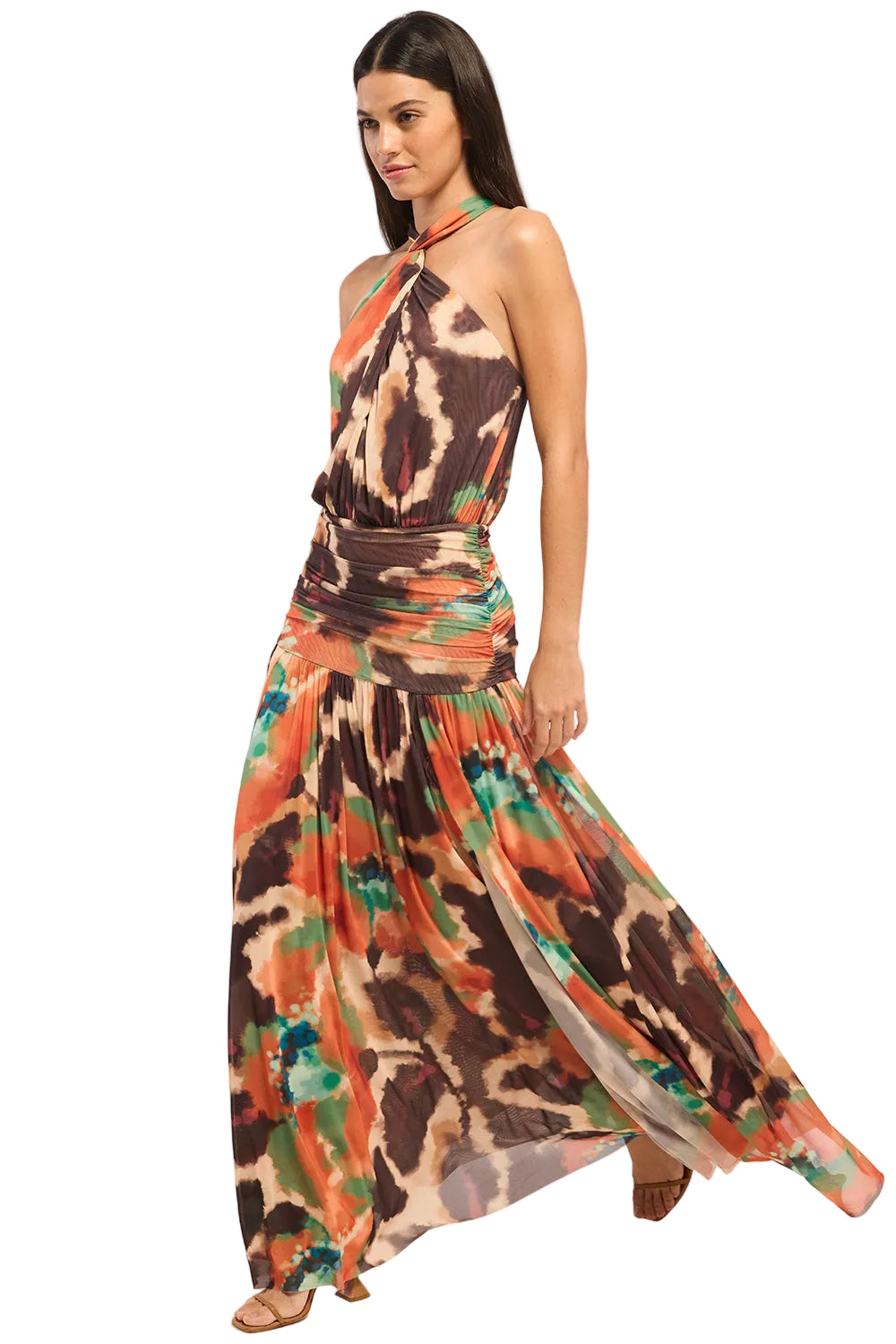 Shangri-La Mesh Halter Maxi Dress