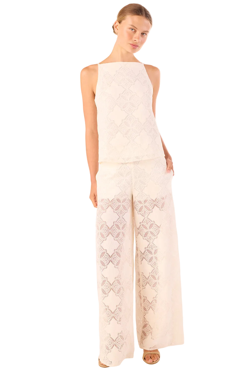 Floral Lace Square Neck Top